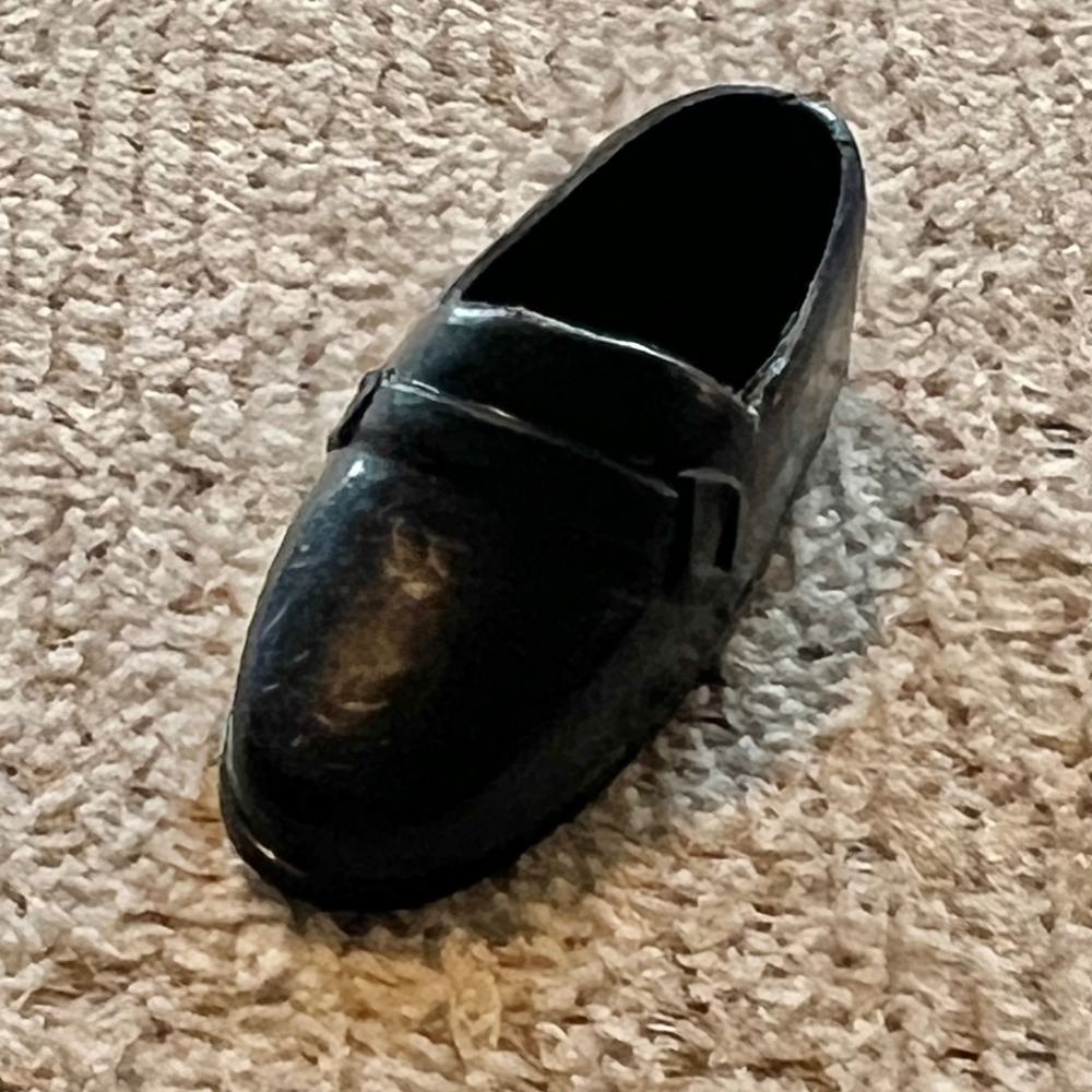 Vintage Mattel Ken Doll Black Loafer Shoe Replacement Piece Accessory